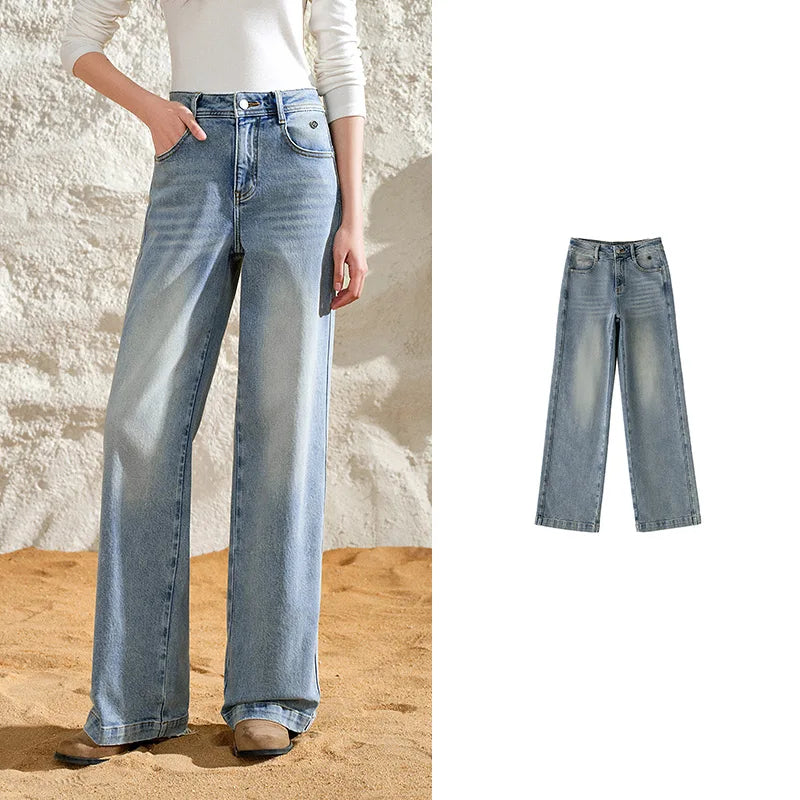 Straight-Leg Washed Jeans