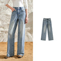 Straight-Leg Washed Jeans