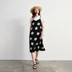 Floral Midi Pinafore Dress