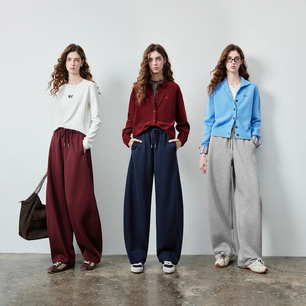 Drawstring Curved-Leg Pants
