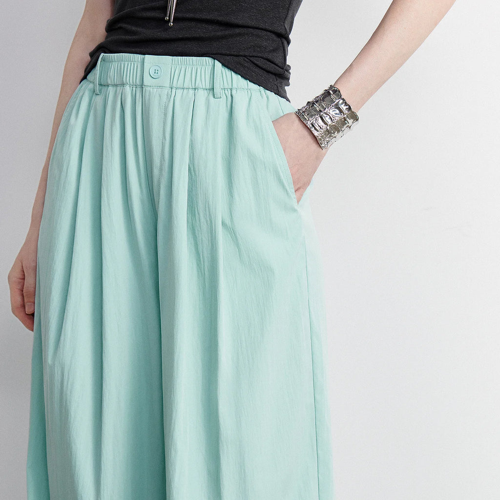 Drawstring Wide-Leg Pants