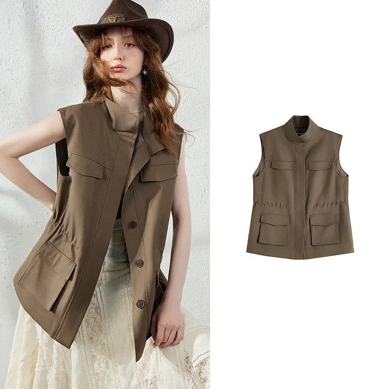 Drawstring Utility Waistcoat
