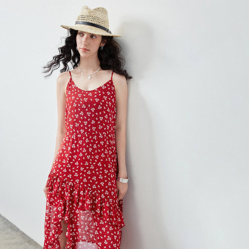 Floral Ruffled Slip Dress