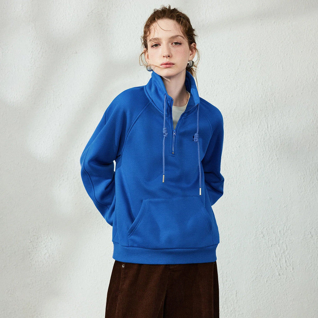 High-Neck Half-Zip Sweatshirt