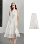 Sleeveless Gathered Midi Dress