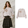 Heart-Motif Crewneck Sweater