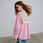 Striped Knit Shoulder Scarf