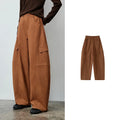 Cargo-Pocket Curved-Leg Pants