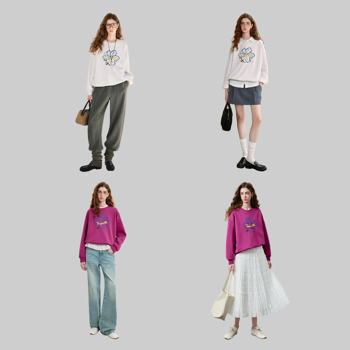 Floral Graphic Crewneck Sweatshirt