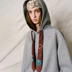 Motif-Tie Hooded Sweatshirt