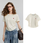 Heart-Motif Short-Sleeve Tee