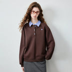 Layered-Look Polo Sweatshirt
