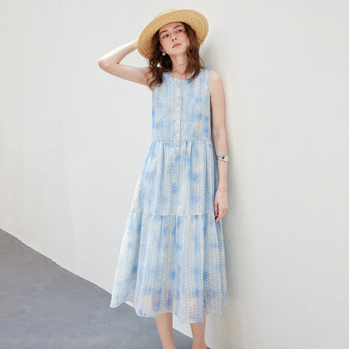 Floral Tiered Midi Dress
