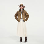 Topstitched Zip-Front Jacket
