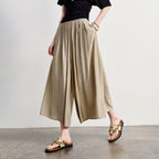 Gathered-Waist Wide-Leg Culottes