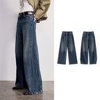 Seamed Wide-Leg Jeans