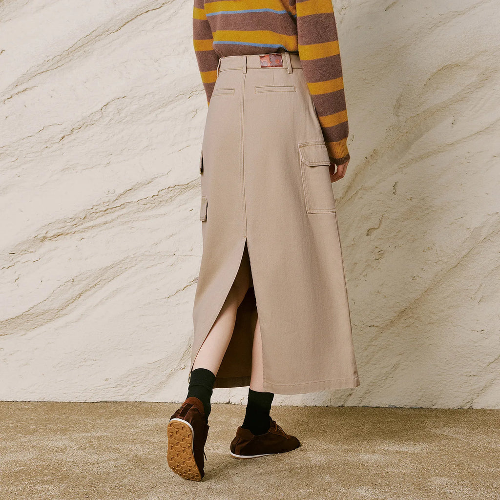 Back-Slit A-Line Skirt
