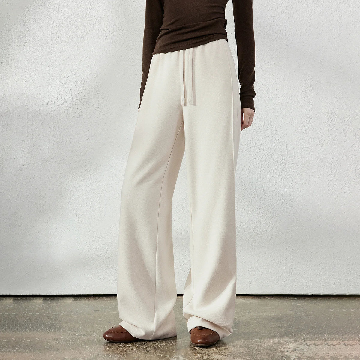 Drawstring Wide-Leg Pants