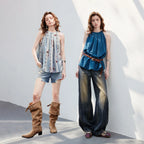 Gathered Halter-Neck Blouse