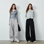 Drawstring Curved-Leg Pants