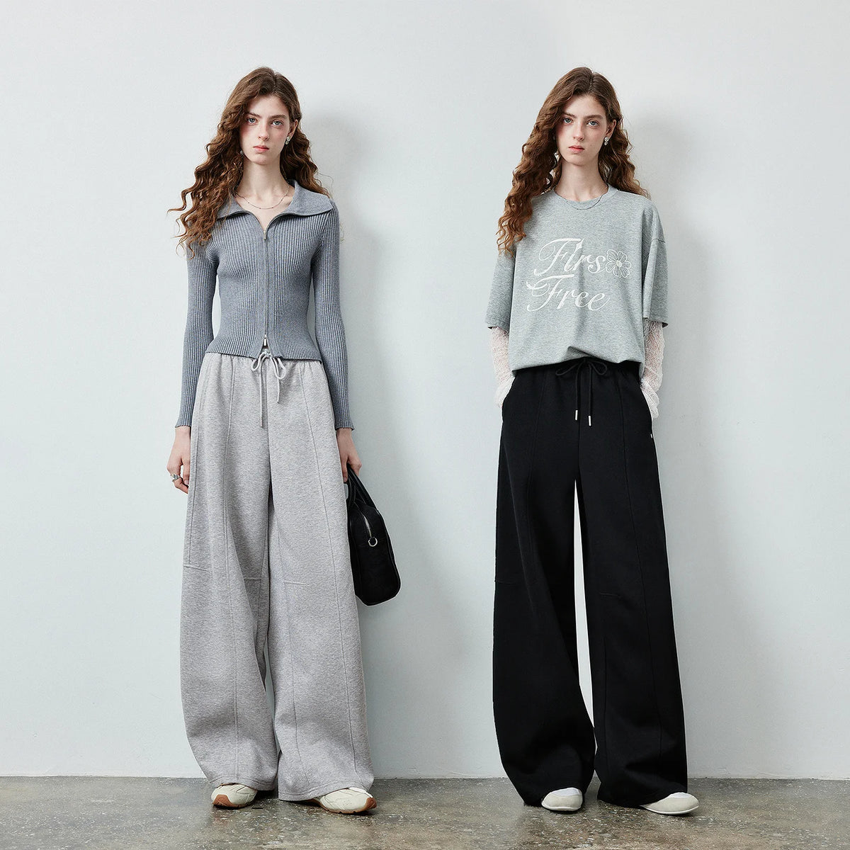 Drawstring Curved-Leg Pants
