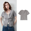 Short-Sleeve Knit Cardigan