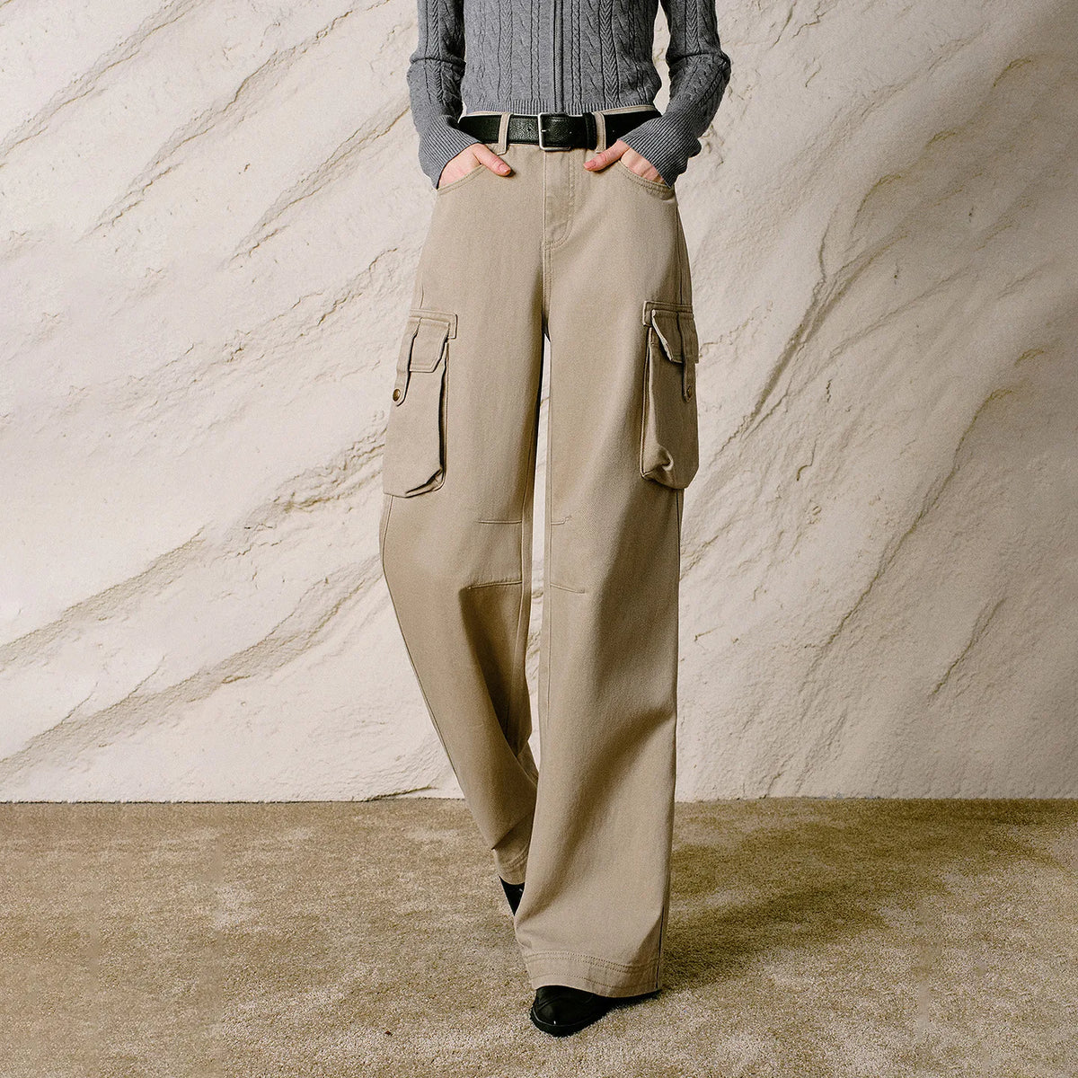 Wide-Leg Cargo Pants
