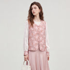 Textured Vest and Blouse Set