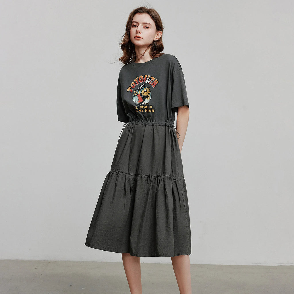 Graphic Tiered T-Shirt Dress