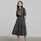 Graphic Tiered T-Shirt Dress