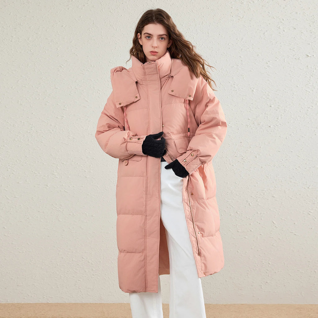 Flap-Pocket Longline Puffer Coat