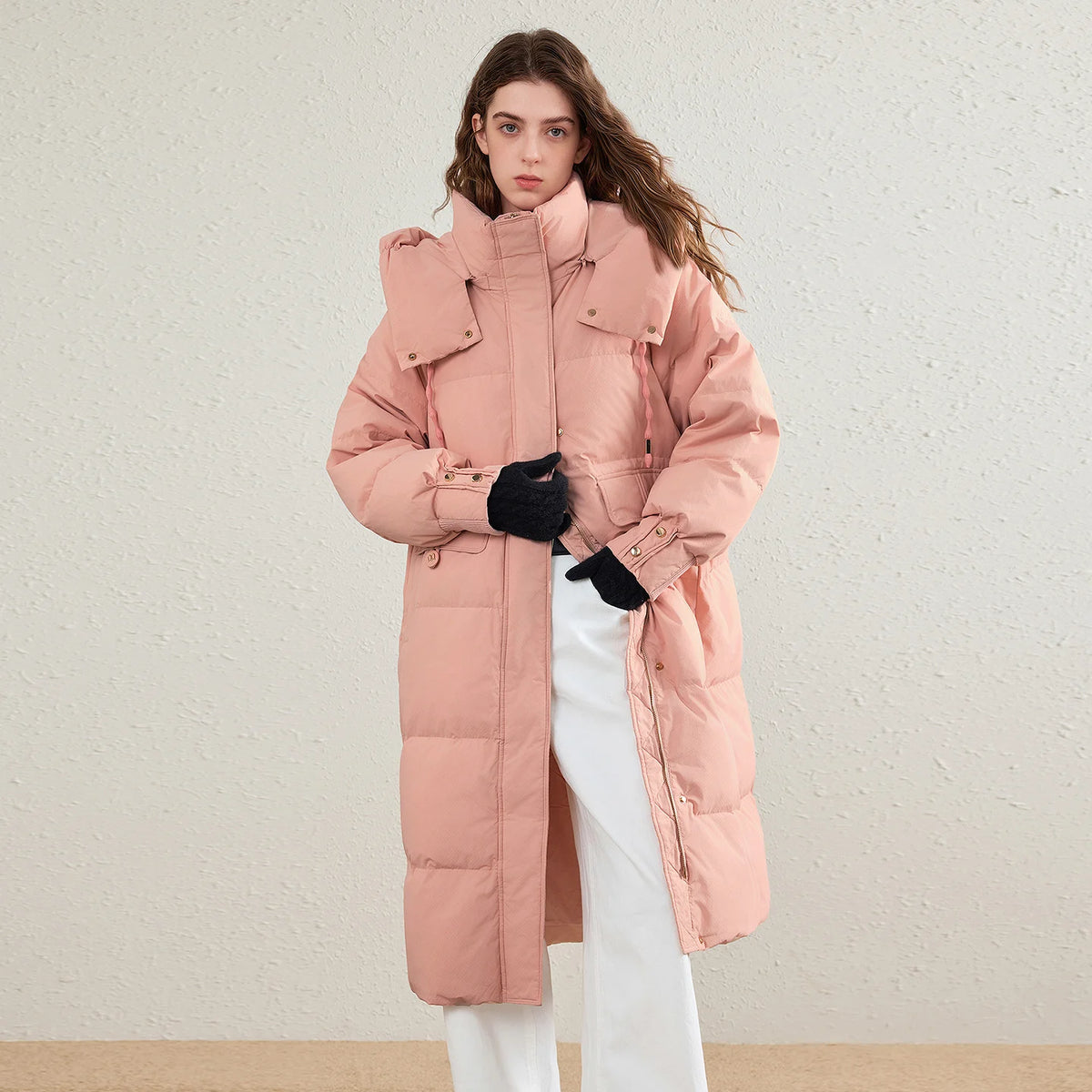Flap-Pocket Longline Puffer Coat
