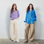 Curved-Seam Casual Pants