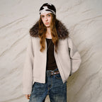 Shaggy-Collar Short Jacket