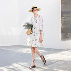 Floral Puff-Sleeve Mini Dress