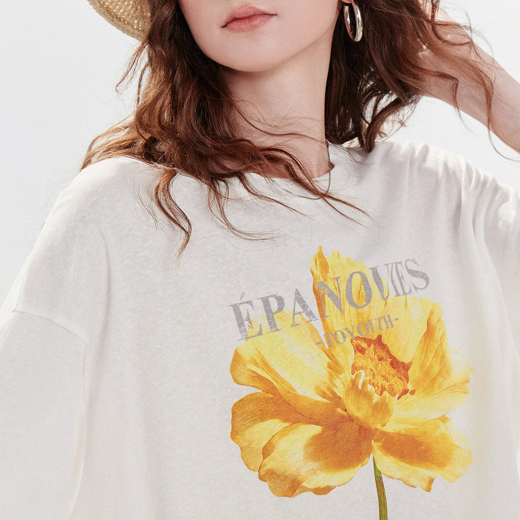 Oversized Flower Graphic Tee