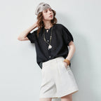 V-Neck Puff-Sleeve Blouse