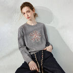 Floral Graphic Crewneck Knit Top