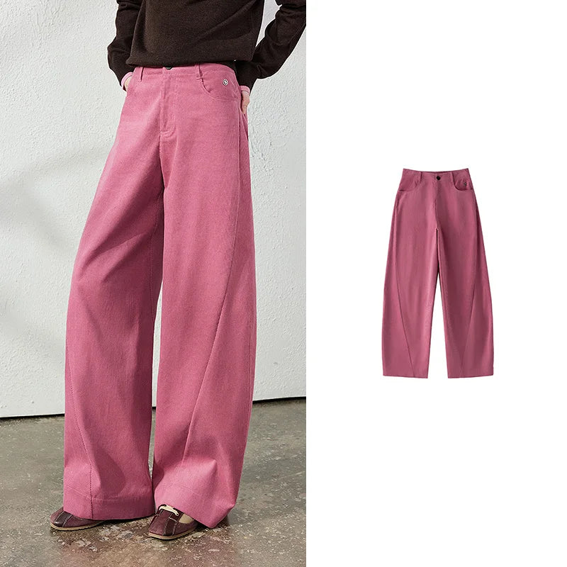 Curved-Leg Casual Pants
