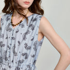 Paisley Sleeveless Midi Dress
