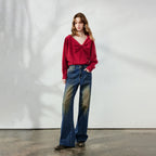 Bow-Detail V-Neck Sweater