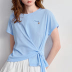 Tie-Hem Short-Sleeve Tee