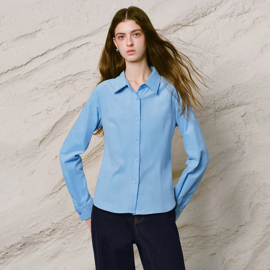Seam-Detail Collared Shirt