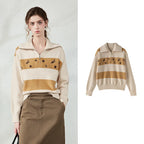 Striped Half-Zip Knit Polo