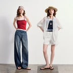 Contrast-Trim Square-Neck Tank Top