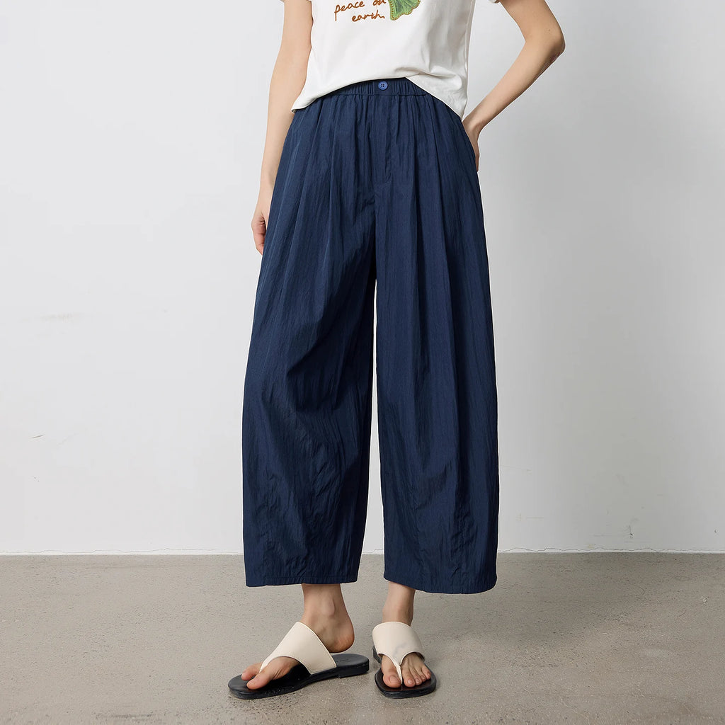 Cropped Barrel-Leg Pants
