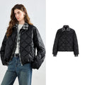 Diamond-Quilted Collared Jacket