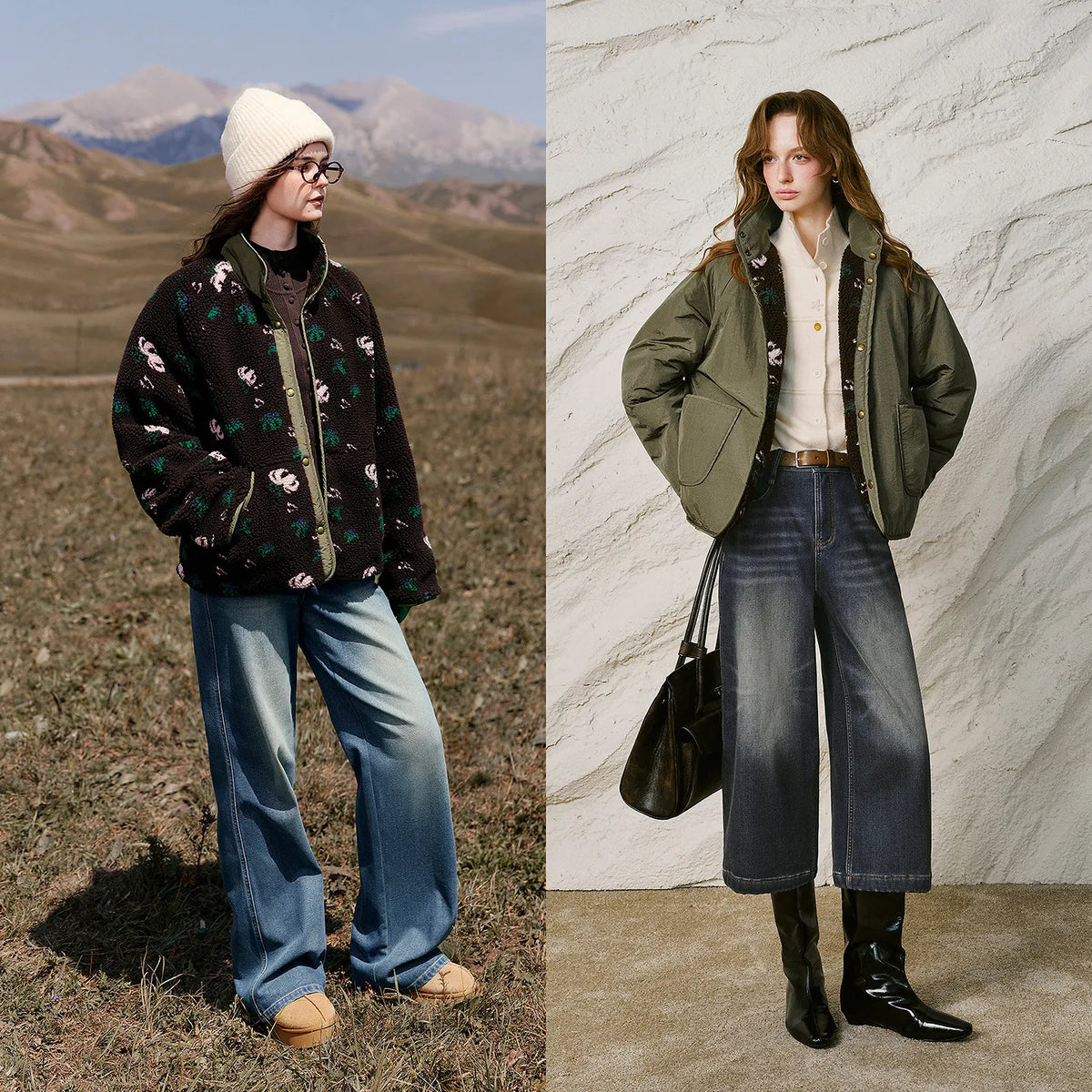 Contrast-Trim Padded Jacket