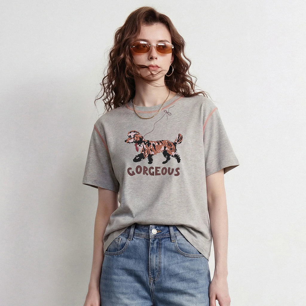 Dog Graphic Crewneck Tee