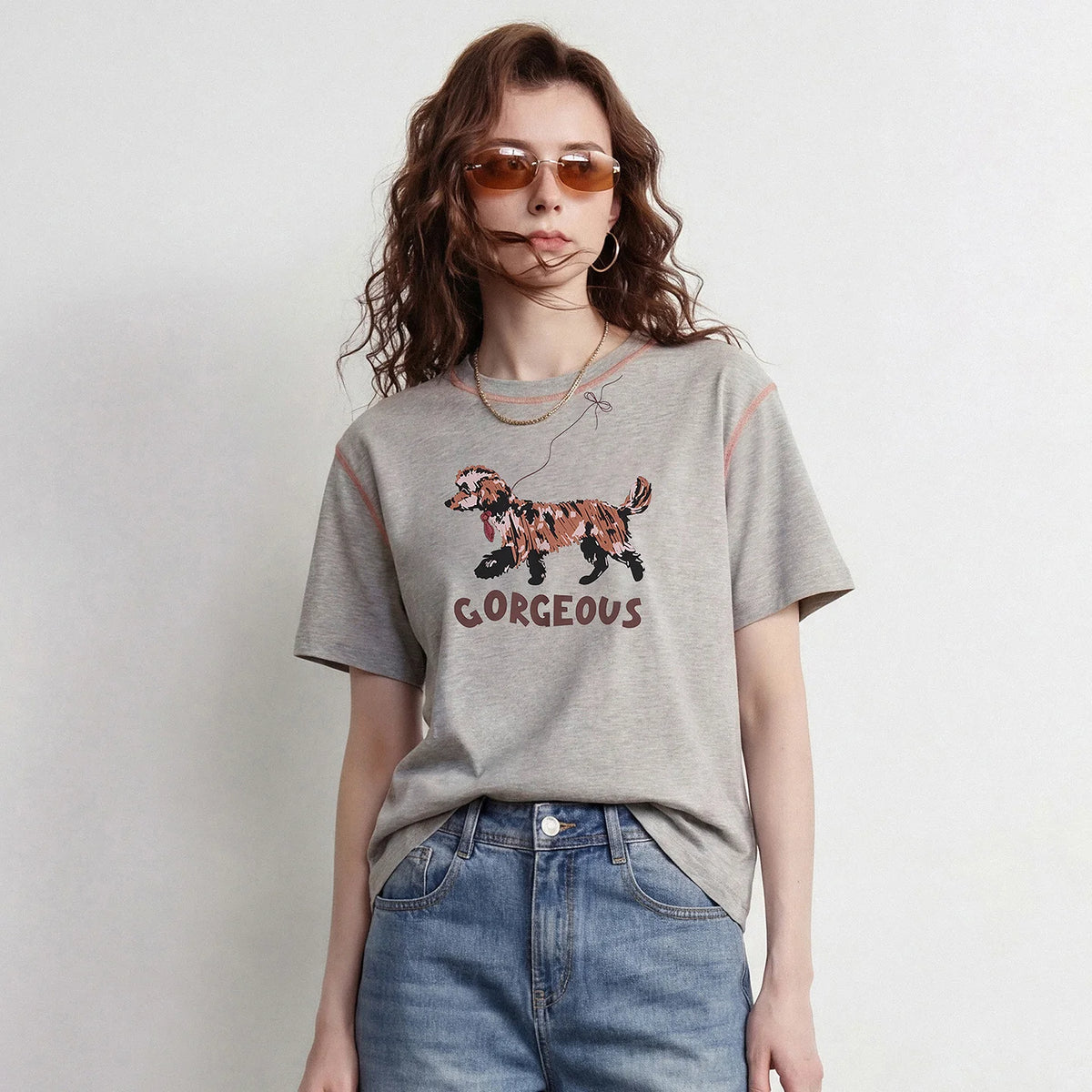 Dog Graphic Crewneck Tee